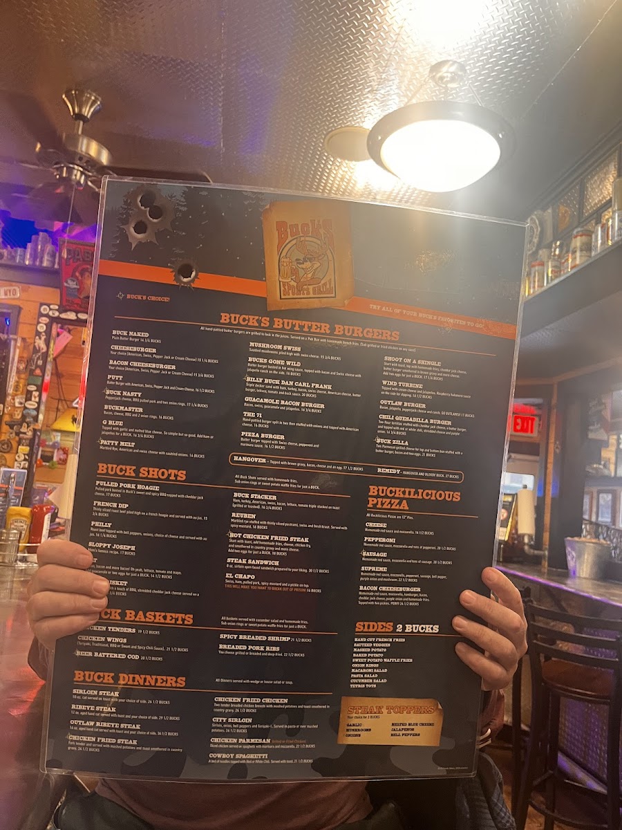 Menu Buck's Sports Grill-2