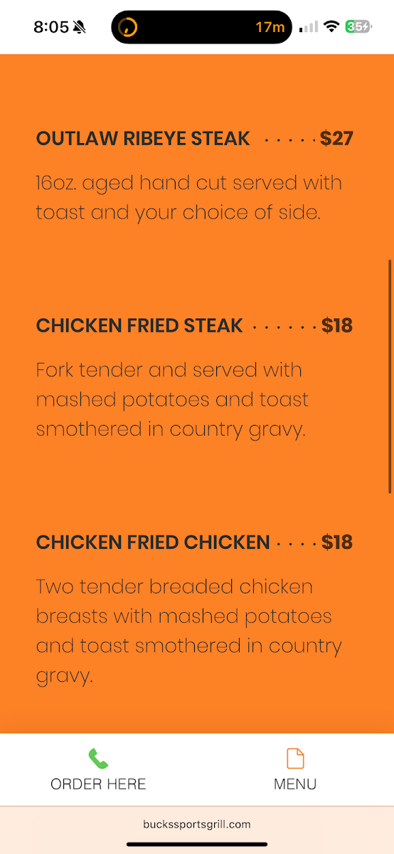 Menu Buck's Sports Grill-5