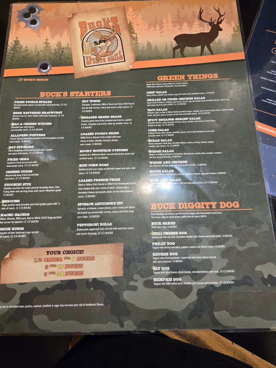 Menu Buck's Sports Grill-6