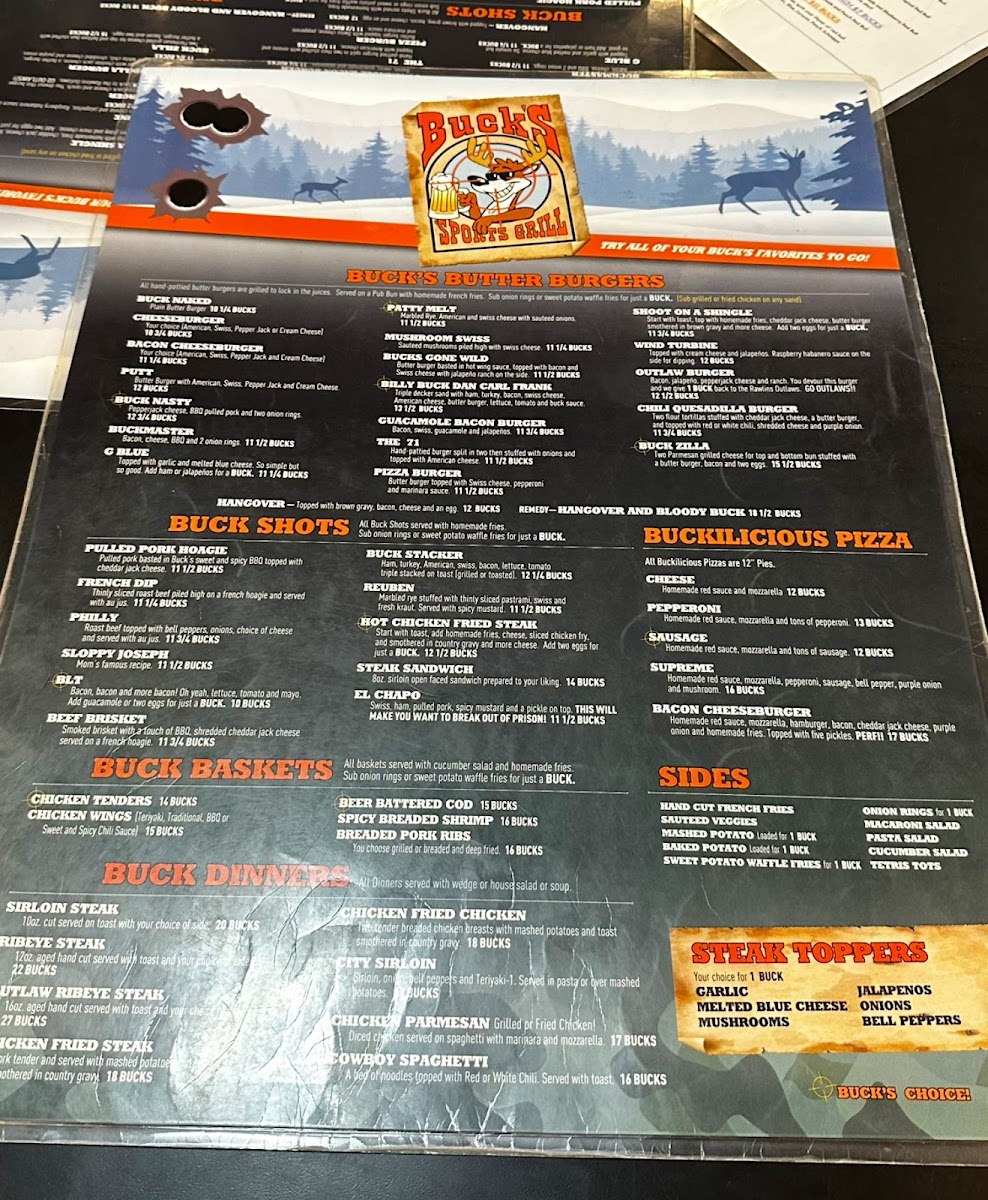 Menu Buck's Sports Grill-8